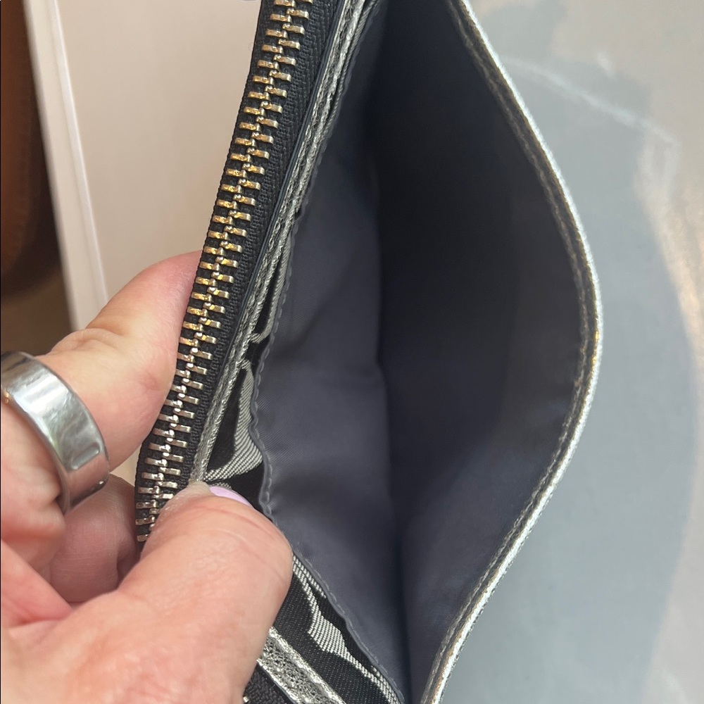 Coach Poppy Black and Silver Signature Wristlet - Picture 4 of 12